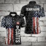 Grunge Vintage American Flag Custom Retro Dart Shirts For Men, Pride Team Patriotic Dart Jerseys TDM3693