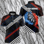 Personalized Blue And Red Darts Line And Dotted Design Dart Shirts For Men Lightning Dart Jerseys TDM3649