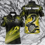 Thunder Lightning Custom Cobra Snake Yellow Men Dart Shirts Best Dart Jerseys Dart Team Shirts TDM3605