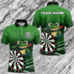 Personalized Green Funny Frogz Darts Shirts For Men Custom Darts Team Jerseys Outfit, Darts Gifts TDM3558