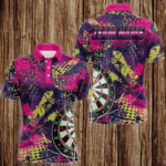 Personalized Grunge Colorful Lightning Darts Shirts For Men Custom Dart Jerseys Funny Darts Outfit TDM3543