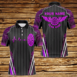 Neon Pink Dartboard Pulse Heartbeat Custom Men Dart Shirts, Funny Wings Cool Dart Team Jerseys TDM3525