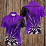 Personalized Purple Dart Jerseys Polo & Quarter Zip Shirt For Men Custom Dart Shirt Team Uniform TDM3520
