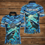 Blue 3D Shark Custom Ocean Camo Darts Shirts For Men Custom Dart Jersey TDM3515