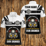 We Throw Darts Better Skull Beer Funny Darts Shirts For Men Custom Drinking Darts Team Jerseys TDM3458