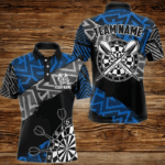 Custom Darts Shirts For Men Personalized Zig-Zag Pattern Dart Jerseys, Cool Dart Shirts |Purple TDM3445