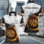 Personalized Dartboard Fire Break Glass Dart Shirts For Men Darts Jerseys TDM3607