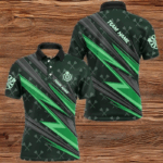 Personalized Green Dart Jerseys Men Dart Polo & Quarter Zip Shirt Custom Team League Dart Shirt TDM3369