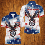 Personalized American Flag Eagle Dart Shirts For Men Custom Pride Patriotic Team Dart Jerseys TDM3321