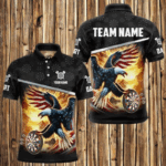 Custom 3D Dart Shirts With American Eagle Design For Men, Pride Patriotic Dart Team Jerseys TDM3310
