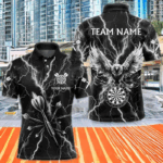 Personalized Black White Darts Arrow Thunder Lightning Dart Shirt For Men Custom Eagle Dart Jerseys TDM3730
