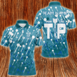 Aim The Tip Arrow Pattern Custom Dart Shirts For Men, Funny Dart Team Shirts Dart Jerseys | Blue TDM3246