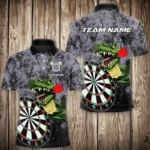 Personalized Green Funny Crocodilian Grunge Darts Shirts For Men, Darts Team Jerseys, Darts Gifts TDM3244