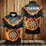 Personalized Fire Flame Dartboard Eagle 3D Dart Shirts For Men Darts League Team Shirt Dart Jerseys TDM3219