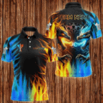 Personalized Dragon Water Fire 3D Dart Polo & Quarter Zip Custom Dart Shirts For Men Dart Jerseys TDM3213