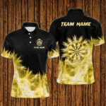 Icy Yellow Light Mens Darts Polo & Quarter Zip Shirts Custom Dart Shirts For Team Darts Jerseys TDM3181