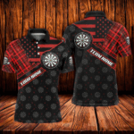 Red Darts Christmas American Flag Pattern Custom Dart Shirts For Men, Xmas Dart Jerseys Dart Gifts TDM3168