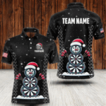 Custom Galaxy Funny Snow Darts Board Christmas Dart Shirts For Men, Xmas Black Dart Jersey Gifts TDM3144
