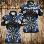 Personalized Darts Tournament Grunge Style Darts Shirts For Men Custom Darts Team Jerseys |Blue TDM3118
