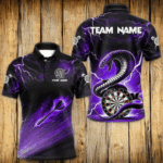 Purple Thunder Lightning Custom Cobra Snake Men Dart Shirts Best Dart Jerseys Dart Team Shirts TDM3115