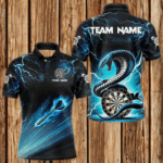 Blue Lightning Thunder Custom Cobra Snake Men Dart Shirts Best Dart Jerseys Dart Team Shirts TDM3114