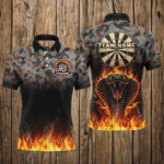 Personalized Camouflage Striking Snake Dart Shirts For Men Custom 3D Fire Flame Dart Jerseys TDM3071
