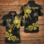 Yellow Dart Board Hazy Smoke Custom 3D Dart Shirts For Men, Darts League Team Shirt Dart Jerseys TDM3069