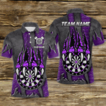 Funny Claw Darts Board Custom Purple Dart Shirts For Men, Personalized Darts League Team Jerseys TDM3055