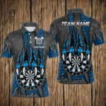 Funny Claw Darts Board Custom Blue Dart Shirts For Men, Personalized Darts League Team Jerseys TDM3054
