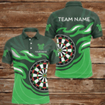 Personalized Green Darts Board Flame Dart Shirts For Men Custom Dart Jerseys Team Uniform TDM3052