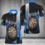 Personalized Blue Swirl Darts Board Heartbeat Line Men Dart Shirts Custom Dart Jerseys Team Uniform TDM3024