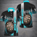 Personalized Cyan Swirl Darts Board Heartbeat Line Men Dart Shirts Custom Dart Jerseys Team Uniform TDM3023