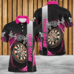 Personalized Pink Swirl Darts Board Heartbeat Line Men Dart Shirts Custom Dart Jerseys Team Uniform TDM3022