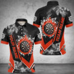Personalized Dartboard Fire Flame Smoke Custom Dart Shirts For Men, Darts Team Jerseys | Red TDM3008