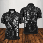 Personalized Black White Big Dragon 3D Printed Dart Shirts For Men Custom Team League Darts Jerseys TDM3007