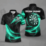 Personalized Turquoise Twinkle Light Dart Polo & 1/4 Zip Shirts For Men, Darts Jerseys Team Uniform TDM2984