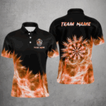 Icy Orange Light Mens Darts Polo & Quarter Zip Shirts Custom Dart Shirts For Team Darts Jerseys TDM2978