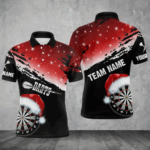 Black And Red Santa Darts Board Custom Christmas Dart Shirts For Men, Funny Xmas Dart Jerseys TDM2953