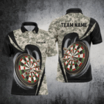 Personalized Camo Dart Shirts For Men Custom 3D Printed Dart Team Jerseys, Camouflage Darts Outfit TDM2929