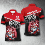 Personalized Red Black Christmas Dart Shirts For Men Custom Funny Santa Dart Jerseys Dart Gifts TDM2917