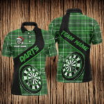 Personalized Green Plaid Pattern Christmas Dart Shirts For Men Custom Dart Team Jerseys Dart Gift TDM2901