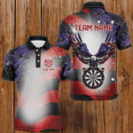 Personalized American Flag Eagle Darts Shirts For Men Custom Pride Patriotic Dart Jerseys |Black TDM2885
