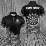 Icy Grey Light Mens Darts Polo & Quarter Zip Shirts Custom Dart Shirts For Team Darts Jerseys TDM3376
