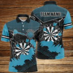 Personalized Blue Grunge Lightning Dart Shirts For Men Custom Dart Jerseys Team Uniform TDM2881
