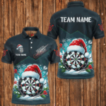 Funny Dart Board Santa Hats Custom Dart Shirts For Men, Christmas Dart Gifts Dart Team Jerseys TDM2833