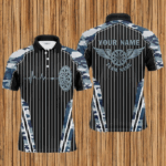 Blue Camo Dartboard Pulse Heartbeat Custom Men Dart Shirts, Funny Wings Cool Dart Team Jerseys TDM2788