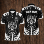 Personalized Tiger 3D Printed Darts Shirts For Men Custom Thunder Lightning Black Darts Jersey TDM2780