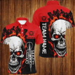 Personalized Multi-Color Darts Skull Flame Polo Shirts Custom Team League Darts Shirts TDM1544