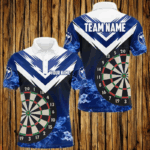 Personalized Multi-Color Darts Board Smoke Men Polo Shirts, Team League Darts Jerseys TDM1552