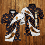 Personalized Funny Pumpkin Pattern Halloween Darts Shirts For Men, Halloween Gifts For Darts Lover TDM2735